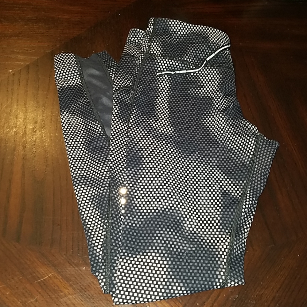 RARE Nike running black gray white camo legging